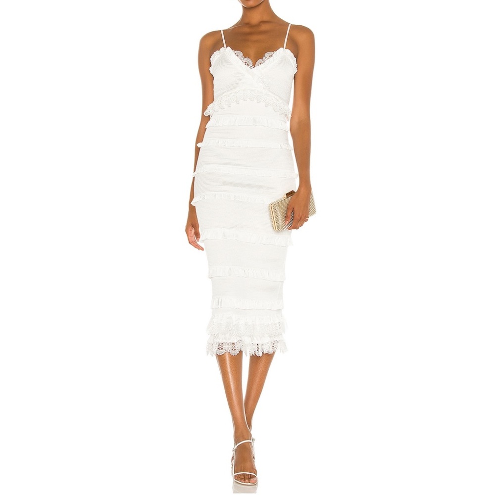 V Chapman Narcisse MIDI Dress - white